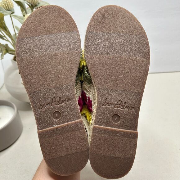 New Sam Edelman Kayden Kid Slingback Sandals Floral Embroidered Girls US 3M NWOB - Picture 7 of 8